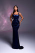 Renelle - straight neckline dress with metallic buckles